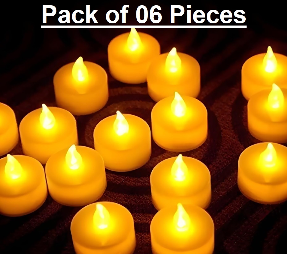 LED Tea Light Candles – Battery-Operated Flameless & Smokeless Decorative Lights for Festive Diwali and Christmas Decorations (Warm White)